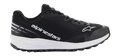 Zapatillas Alpinestars Meta Road V2, calzado deportivo negro con suela blanca gruesa, logo de estrella y marca en blanco, parte superior de malla texturizada, cordones negros y suela de gran agarre, diseño deportivo ligero para ropa de trabajo de equipos de carreras y uso casual