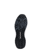 Alpinestars Meta XR V2 Shoes, rugged rubber sole view, black and dark gray outsole with lugged traction pattern, white Alpinestars branding in the center, designed for superior grip on off-road and dirty surfaces.