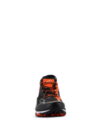 Alpinestars Meta XR V2 Shoes, Black Orange White, front-facing view showing technical mesh upper, orange laces, and rugged oil-resistant rubber sole with visible tread pattern, sport-casual footwear