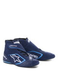 Alpinestars SP+ Shoes N, zapatos de carreras para automovilismo, azul ultramar y azul claro, diseño de caña alta con construcción de ante y cuero, con un gran logotipo de estrella blanca y marca SP+, forma aerodinámica para el automovilismo profesional