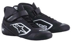 Alpinestars Tech-1 K V2 y Tech-1 K V2 Juvenil, zapatos de karting, negros y blancos, microfibra nubuck con correas