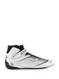 Alpinestars Tech-1 Z V3 Shoes FIA, zapatillas de carreras de automovilismo, blancas y negras, diseño de caña alta con parte superior de cuero perforado, cierre de correa con el logotipo de Alpinestars, suela de goma fina para sensibilidad con los pedales, perfil estilizado de automovilismo