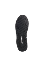 Zapatos Alpinestars Radar, Negro y Blanco, vista inferior que muestra la suela de compuesto de goma exclusiva con patrón de dibujo texturizado para mayor agarre y estabilidad, con el logotipo de Alpinestars en el centro.