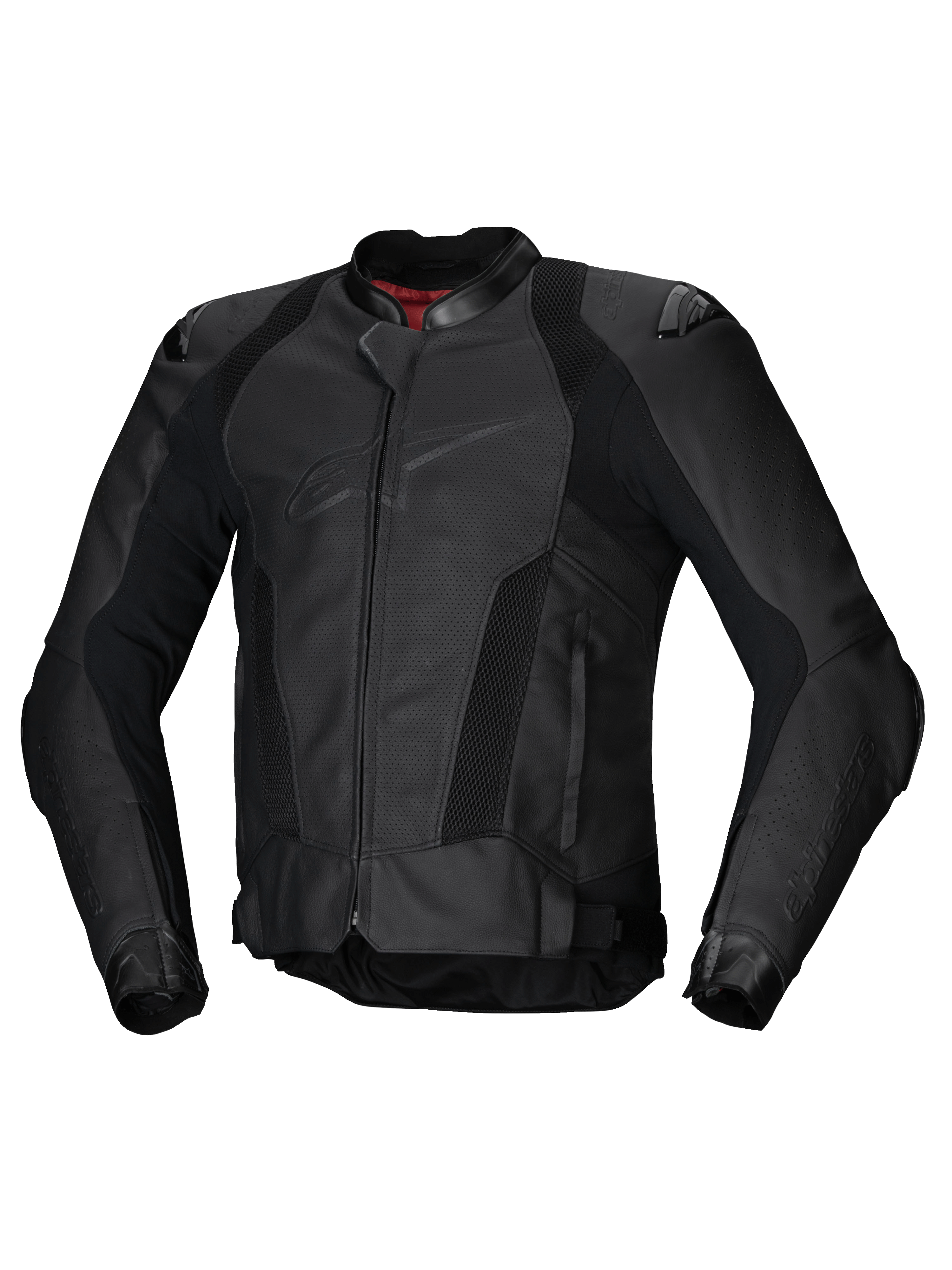 Alpinestars Missile V3 Airflow Leather Jacket, Men's Racing Sport Motorcycle Jacket, Black, perforated premium bovine leather with CE certification and Tech-Air compatibility