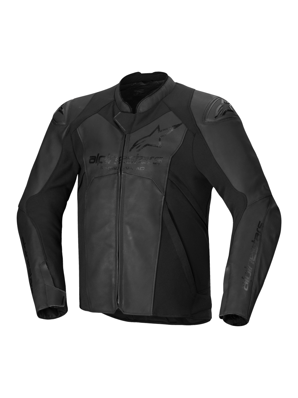 Alpinestars Chaqueta De Cuero Faster V3, chaqueta de moto deportiva para hombre, negra, certificada CE, construcción de cuero premium con paneles elásticos