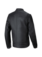 Alpinestars Chaqueta de Cuero Dyno, chaqueta de moto urbana para hombre, negra, de cuero bovino premium, vista trasera