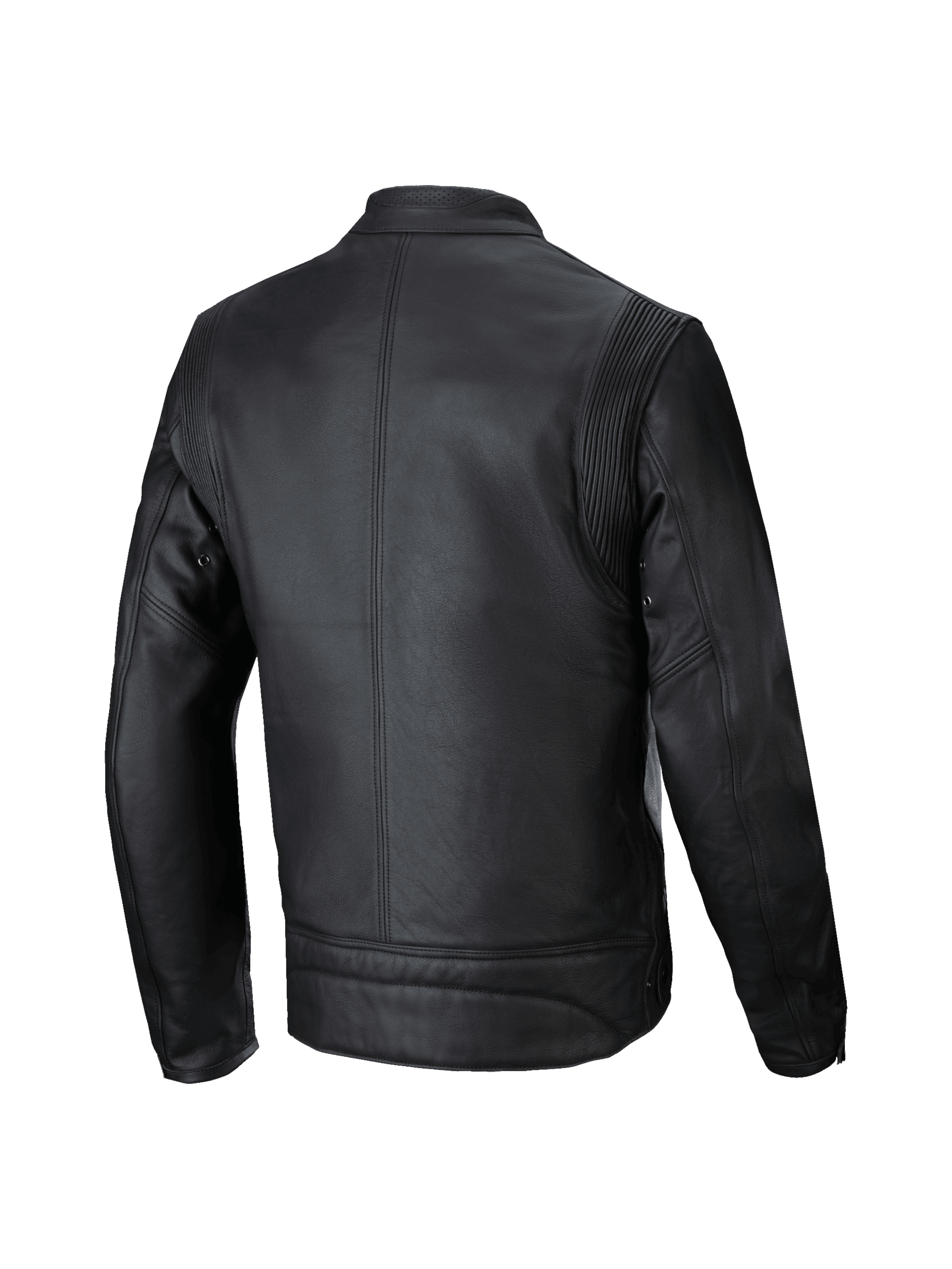 Alpinestars Chaqueta de Cuero Dyno, chaqueta de moto urbana para hombre, negra, de cuero bovino premium, vista trasera
