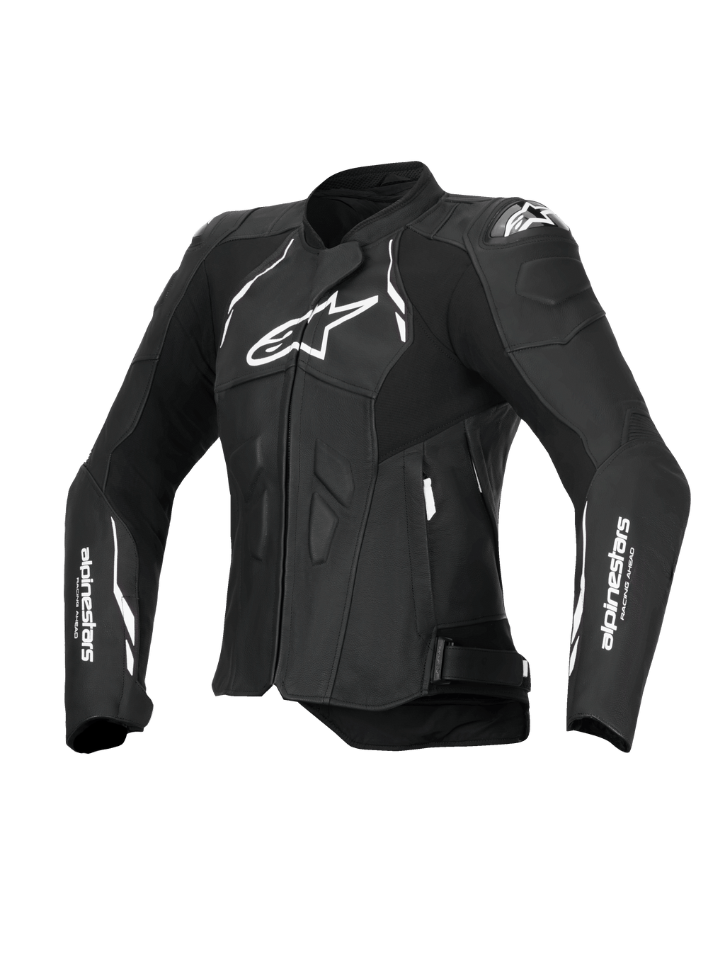 Alpinestars Chaqueta De Cuero Stella Dusk, chaqueta de moto de cuero para mujer, negra y blanca, con protección de hombros DFS y certificación CE