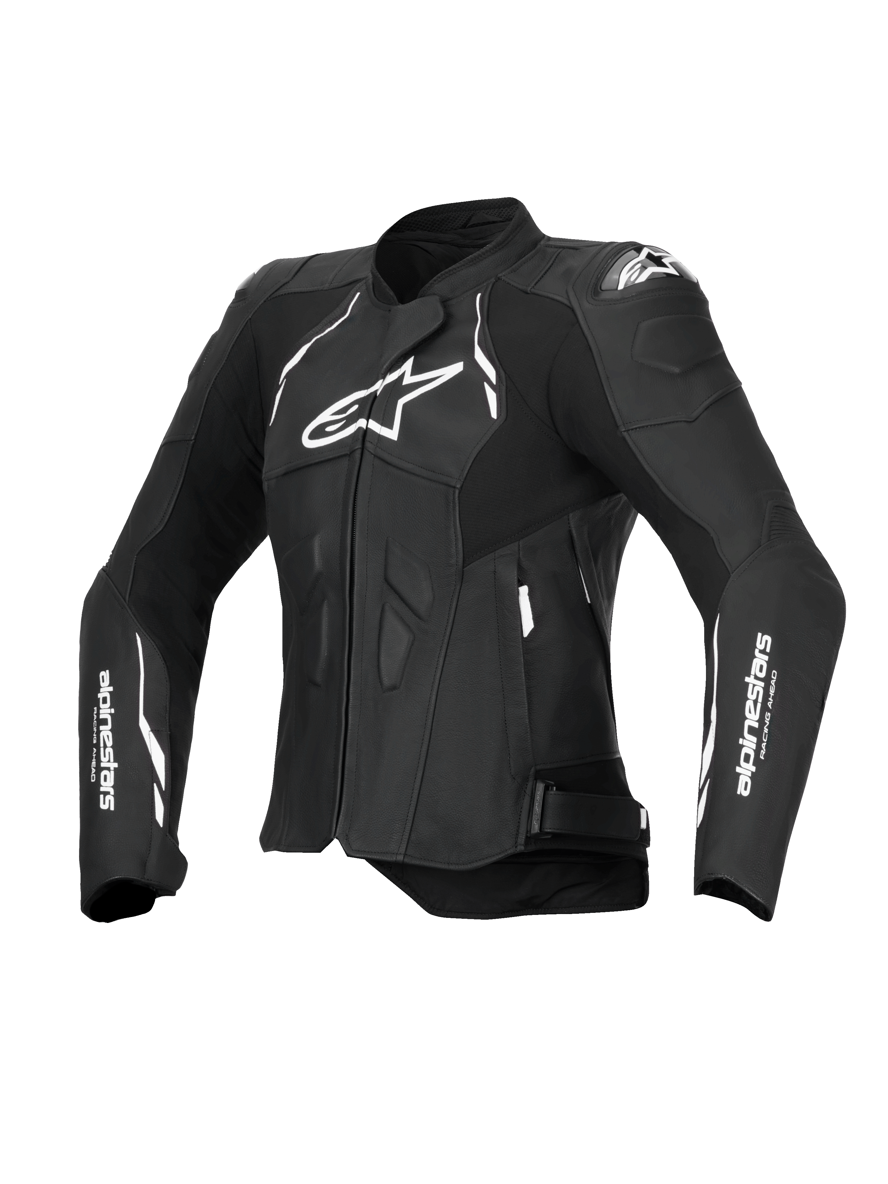 Alpinestars Chaqueta De Cuero Stella Dusk, chaqueta de moto de cuero para mujer, negra y blanca, con protección de hombros DFS y certificación CE