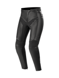 Alpinestars Stella Vika V2, pantalones de moto para mujer, negros, de cuero con paneles elásticos y protección certificada CE