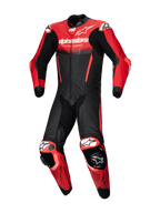 Alpinestars GP-R7 1 Piece Leather Suit, black and red motorcycle racing gear in bovine leather with CE AAA certification.