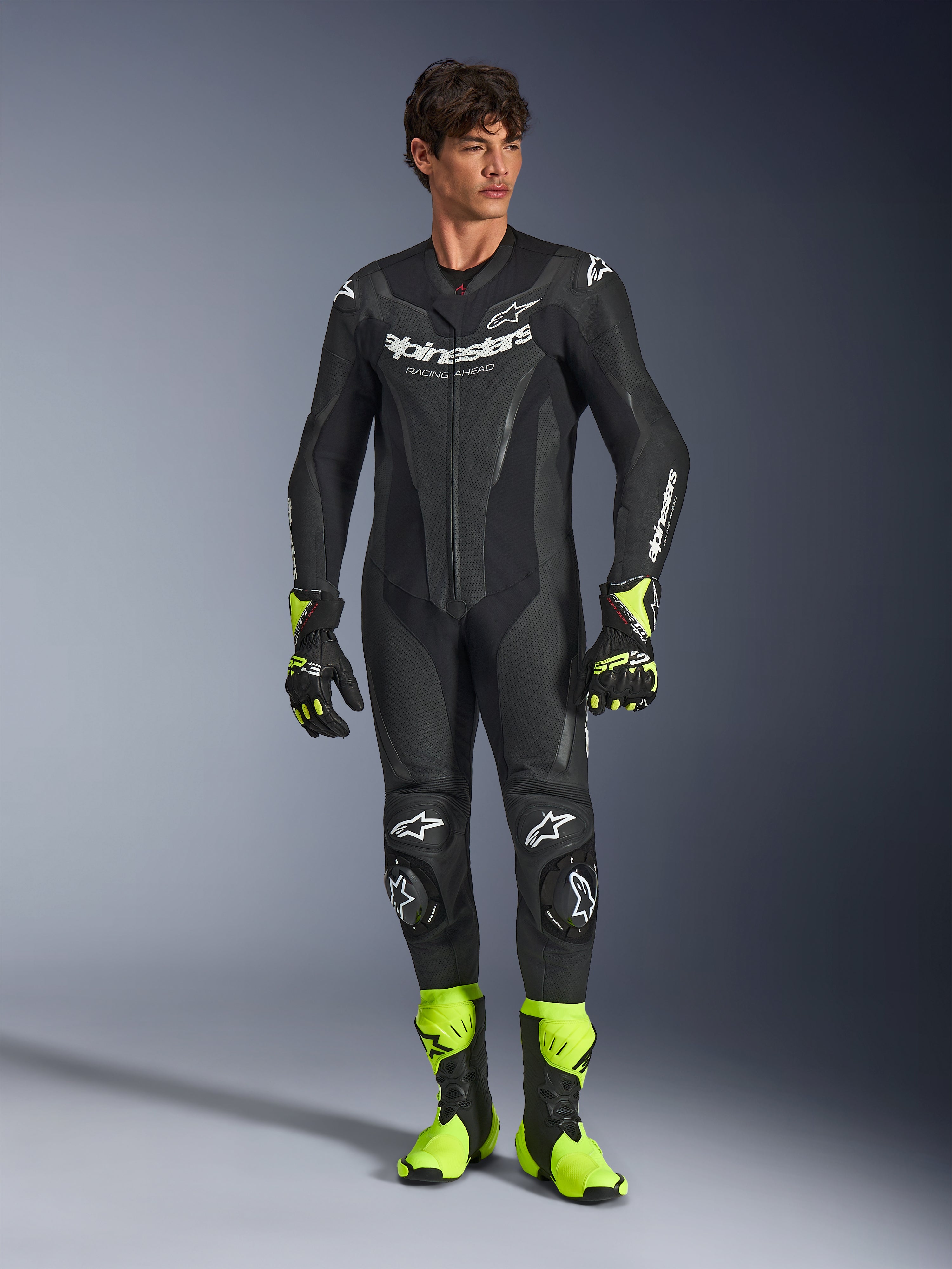 GP Force V2 1-Piece - Black Motorcycle Monos | Alpinestars®