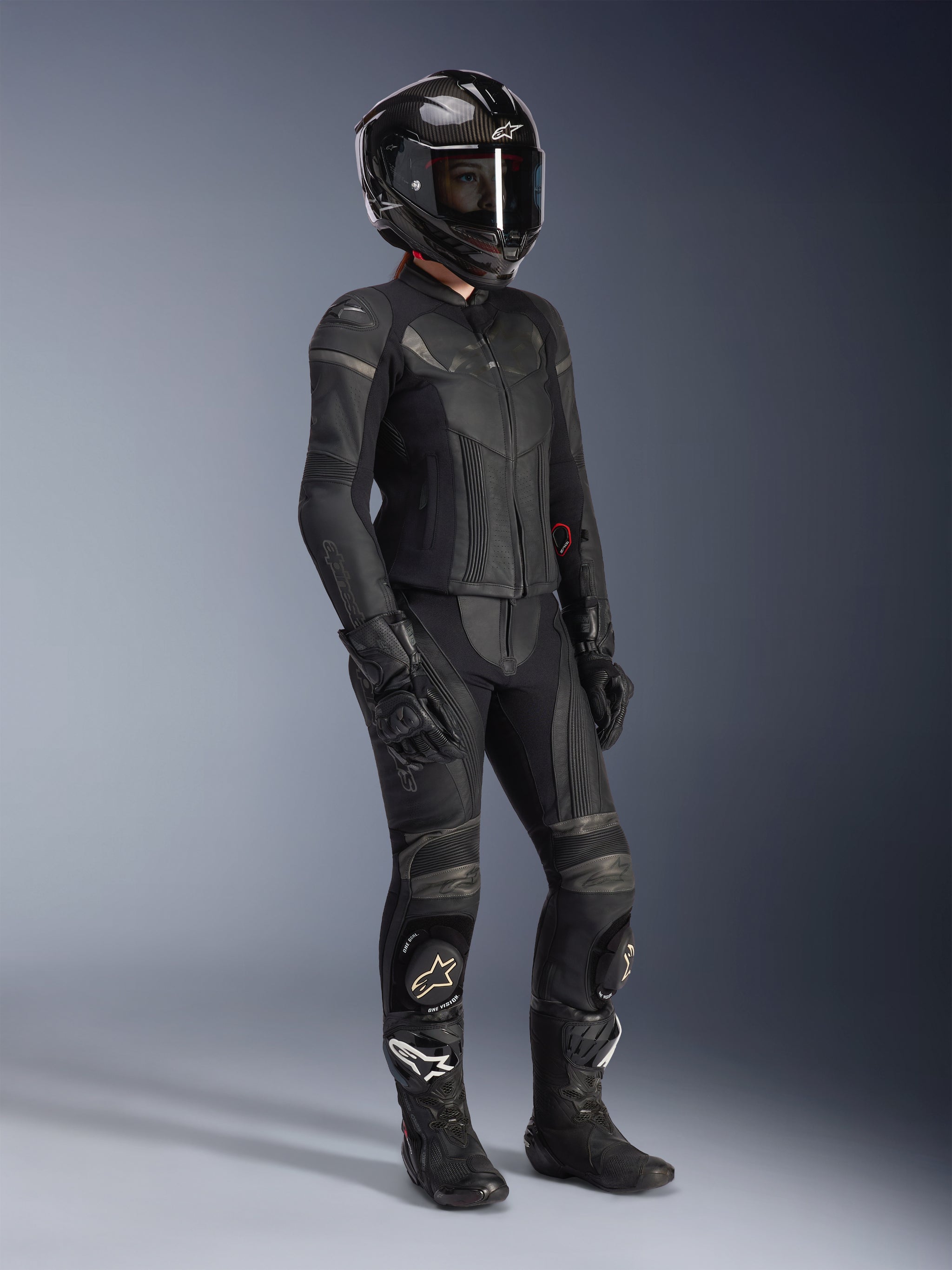 Mono De Cuero De Dos Piezas Stella GP Plus Para Mujer