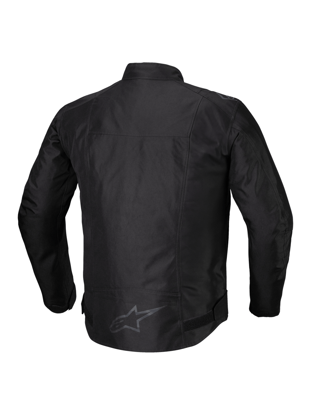 Alpinestars Chaqueta T-SPS V2 Impermeable, chaqueta de moto textil para hombre, negra, vista trasera con detalles reflectantes y espalda extendida