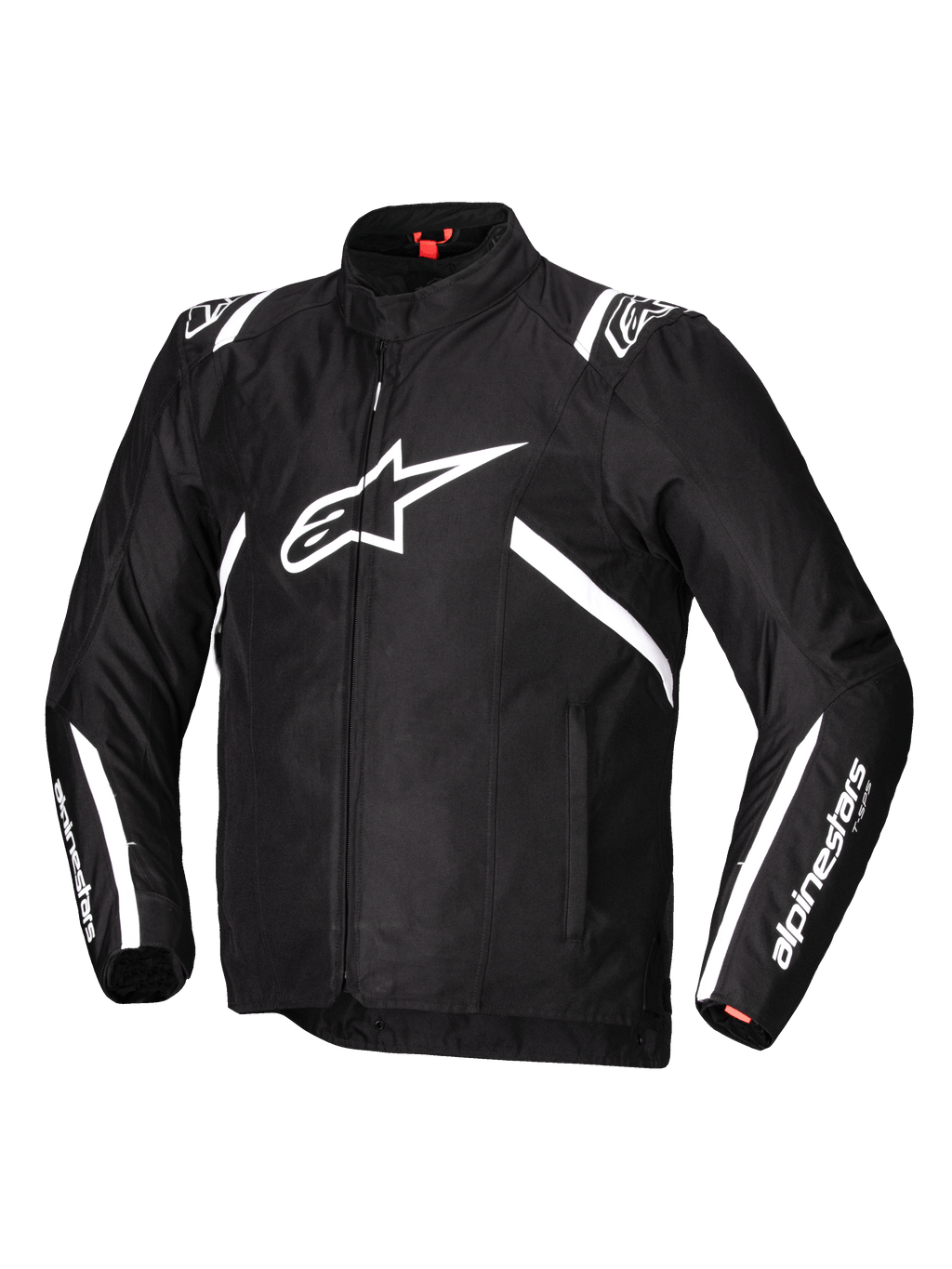 Alpinestars Chaqueta T-SPS V2 Impermeable, chaqueta de moto textil para hombre en negro y blanco, construcción de poliéster 600D, protección Nucleon Flex Plus con certificación CE de Nivel 1