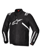 Alpinestars Chaqueta T-SPS V2 Impermeable, chaqueta de moto textil para hombre en negro y blanco, construcción de poliéster 600D, protección Nucleon Flex Plus con certificación CE de Nivel 1