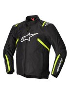 Alpinestars Chaqueta T-SPS V2 Impermeable, chaqueta de moto para hombre, negra con detalles blancos y amarillo fluo, con certificación CE