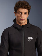 Chaqueta Alpinestars Aeroshell impermeable, sudadera softshell de moto para hombre, negra con logotipo ASTARS blanco