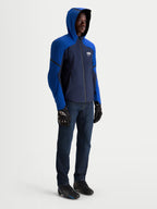 Alpinestars Aeroshell WP Jacket, chaqueta de moto softshell deportiva con capucha para hombre, azul marino y azul brillante, impermeable con tejido elástico
