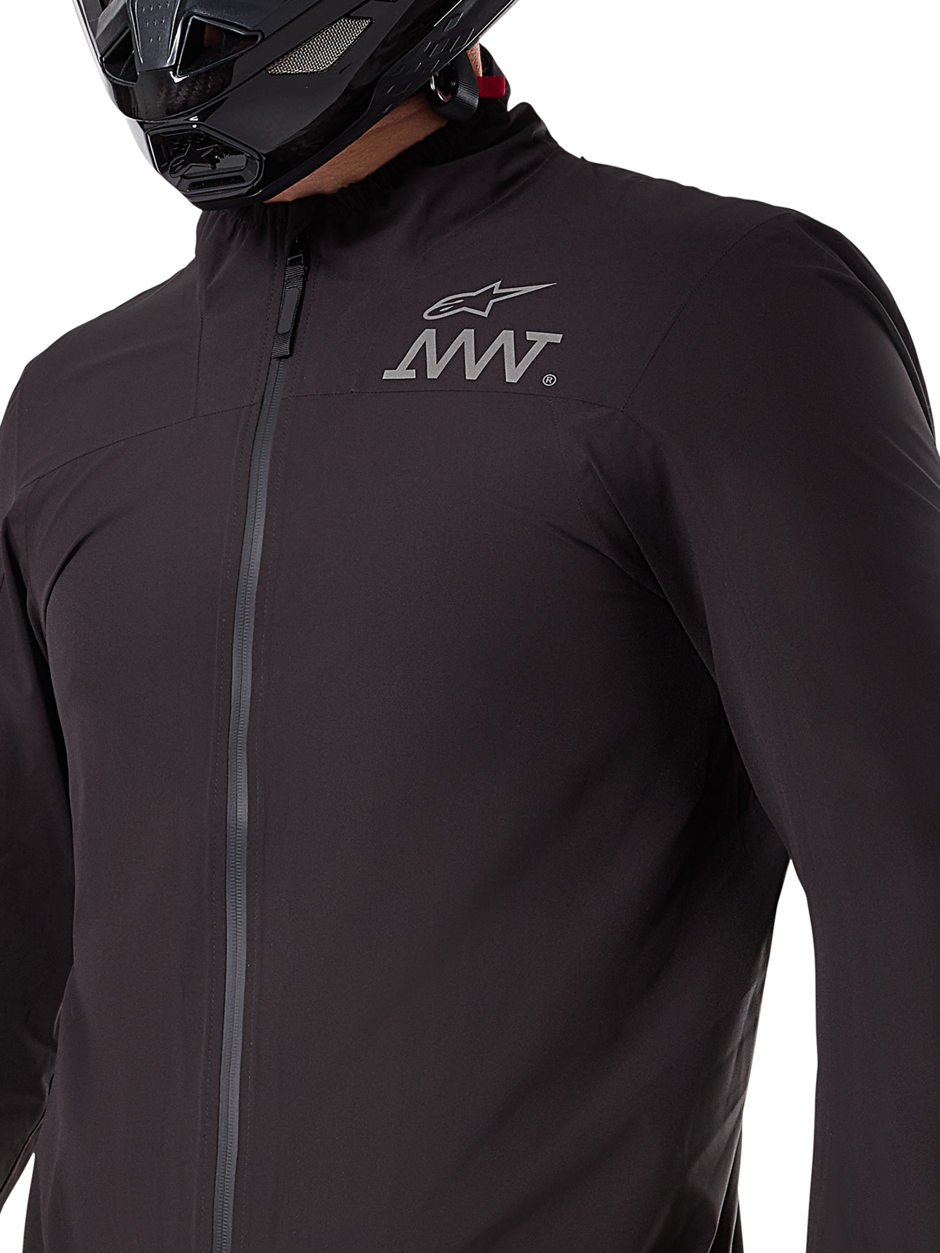 Alpinestars AMT-8 Stretch Drystar® XF Jacket Liner, capa elástica negra impermeable y cortavientos, prenda técnica compactable para motociclismo de aventura