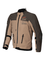 Alpinestars AMT-8 Stretch Drystar® XF, chaqueta de moto touring, marrón oscuro y caqui oscuro, con certificación CE clase AA, construcción de tejido elástico y ventilación