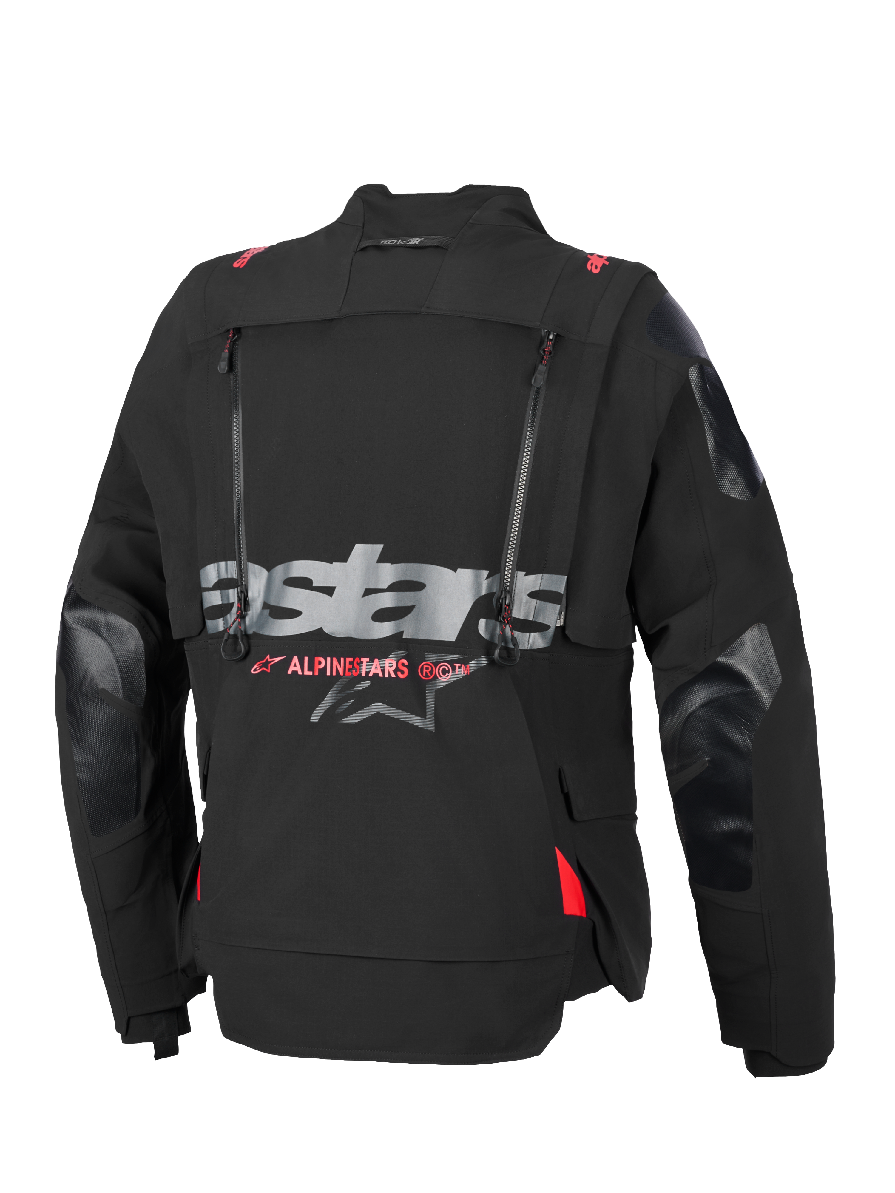 Chaqueta laminada Alpinestars Halo Pro Drystar® XF, chaqueta de moto para aventura, negro y Dark Shadow, construcción textil modular de 3 capas con cremalleras impermeables y paneles de ventilación, diseñada para touring todoterreno