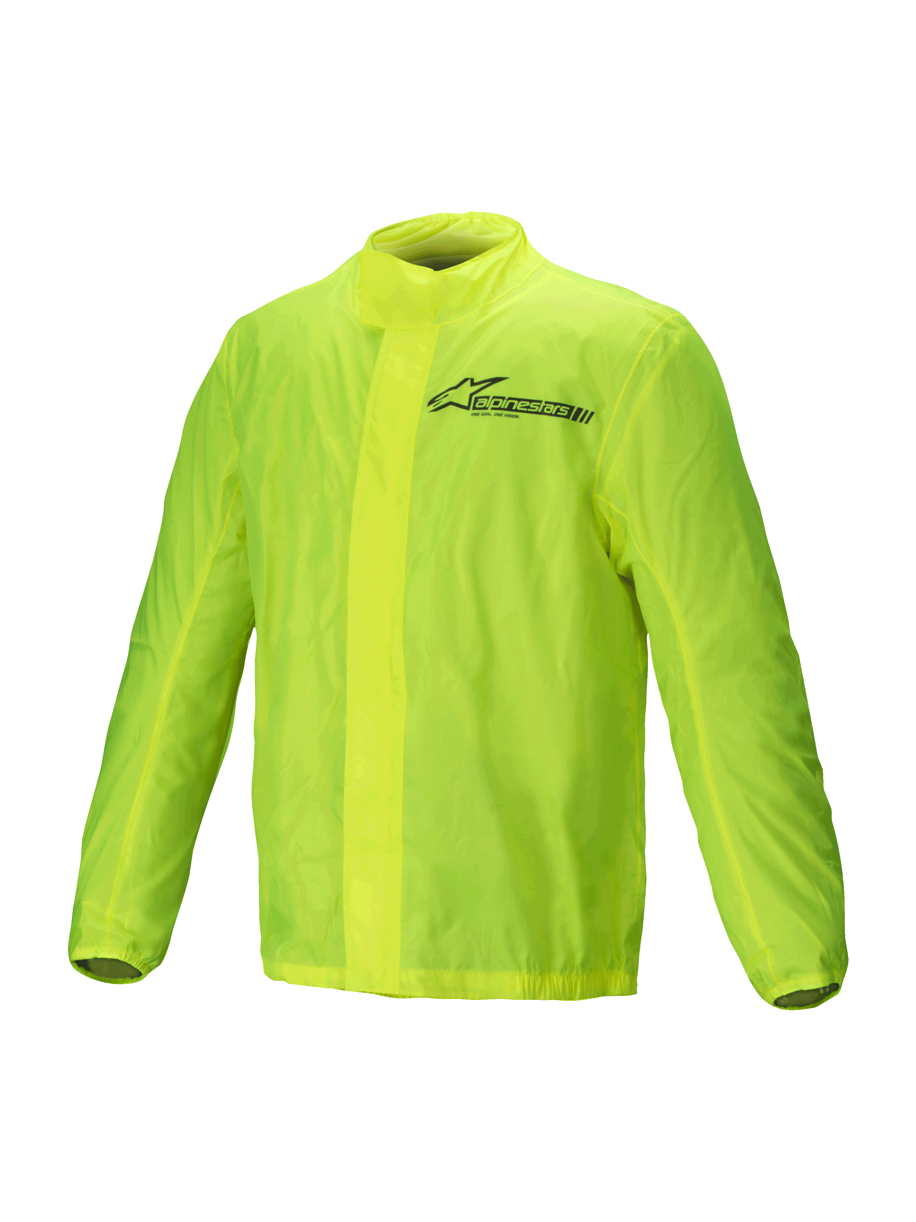 Alpinestars Chaqueta Hurricane Rain V2, chaqueta impermeable para moto, amarilla fluo, diseño ultraligero y plegable con detalles reflectantes del logotipo