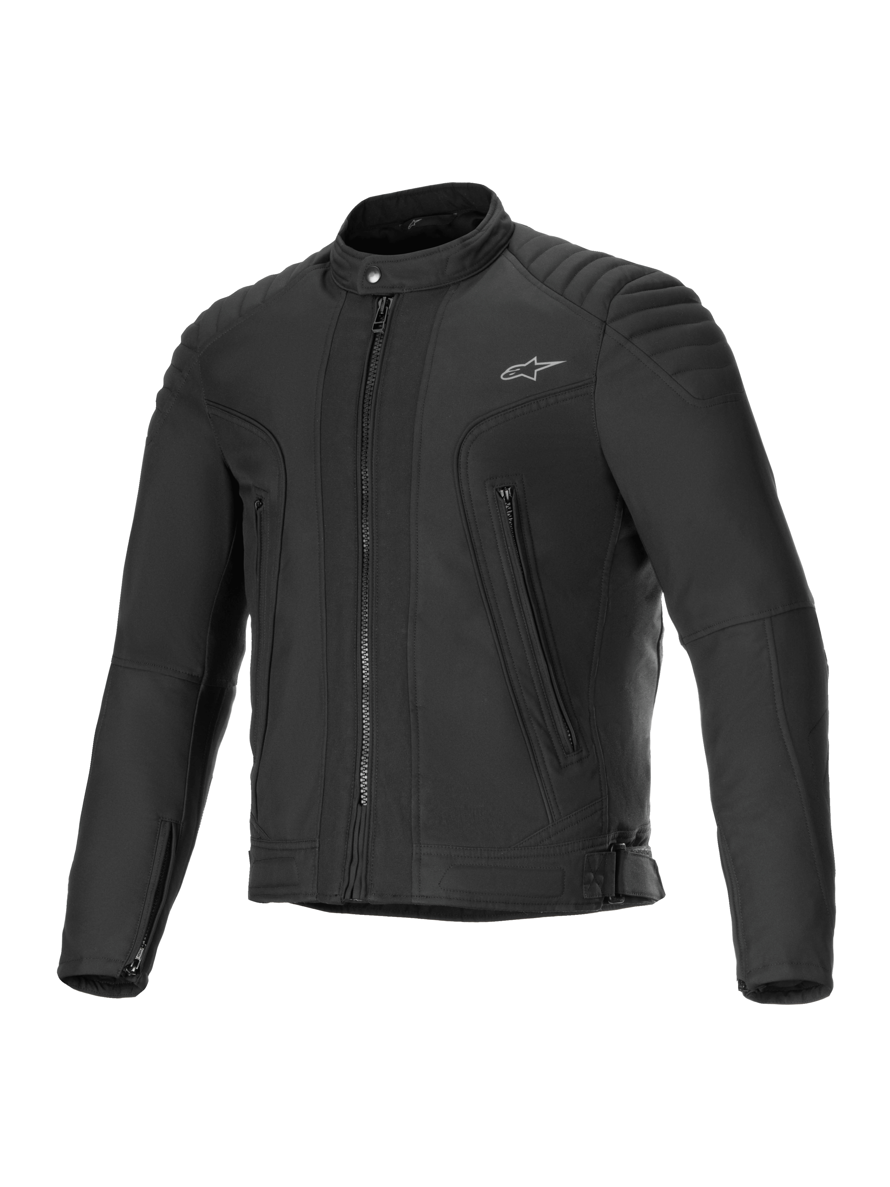 Alpinestars Chaqueta Clayton Resistente Al Agua, chaqueta de moto urbana para hombre en negro, resistente al agua con detalles acolchados en los hombros y bolsillos frontales con cremallera
