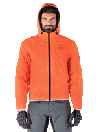 Chaqueta impermeable Alpinestars Mohobbs, chaqueta bomber acolchada para moto, negro y naranja flúor, diseño acolchado con capucha antitormentas, equipamiento de conducción inspirado en el estilo urbano streetwear