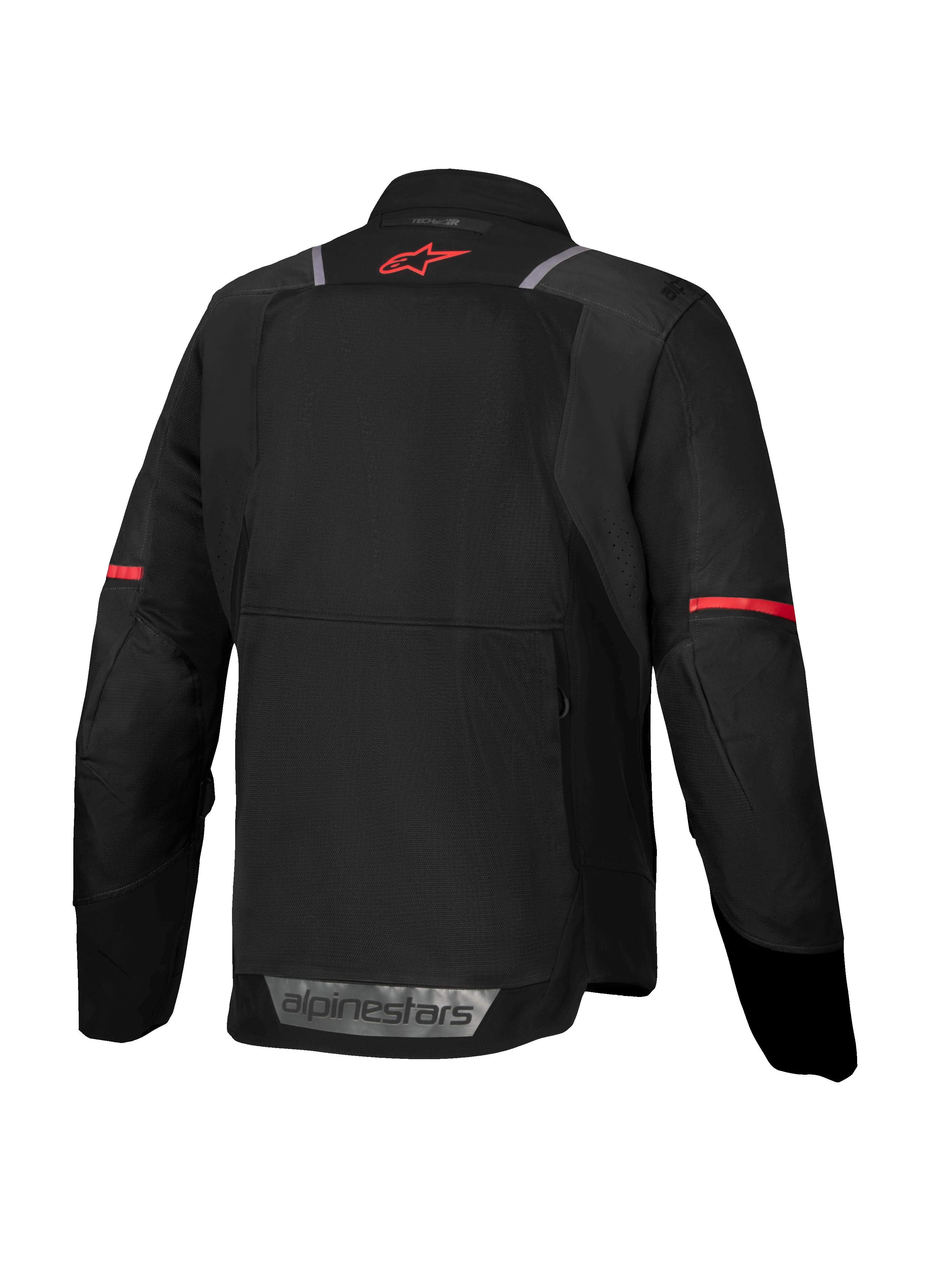 Alpinestars ST-2 Air, chaqueta de moto touring para hombre, negra y roja, con malla, Tech-Air Ready y detalles reflectantes.