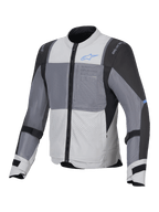 Alpinestars Chaqueta ST-2 Air, chaqueta de moto touring para hombre, gris hielo, gris oscuro y negra, con certificación CE nivel AA, paneles de ventilación de malla y protectores Nucleon Flex Plus