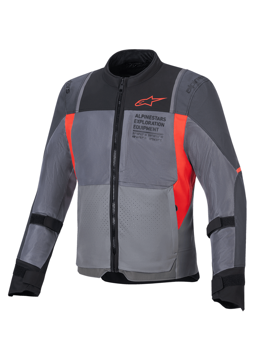 Alpinestars Chaqueta ST-2 Air, chaqueta de moto touring para hombre, gris y roja, malla ventilada, protecciones Nucleon Flex Plus y certificada CE.