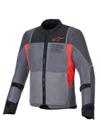 Alpinestars Chaqueta ST-2 Air, chaqueta de moto touring para hombre, gris y roja, malla ventilada, protecciones Nucleon Flex Plus y certificada CE.