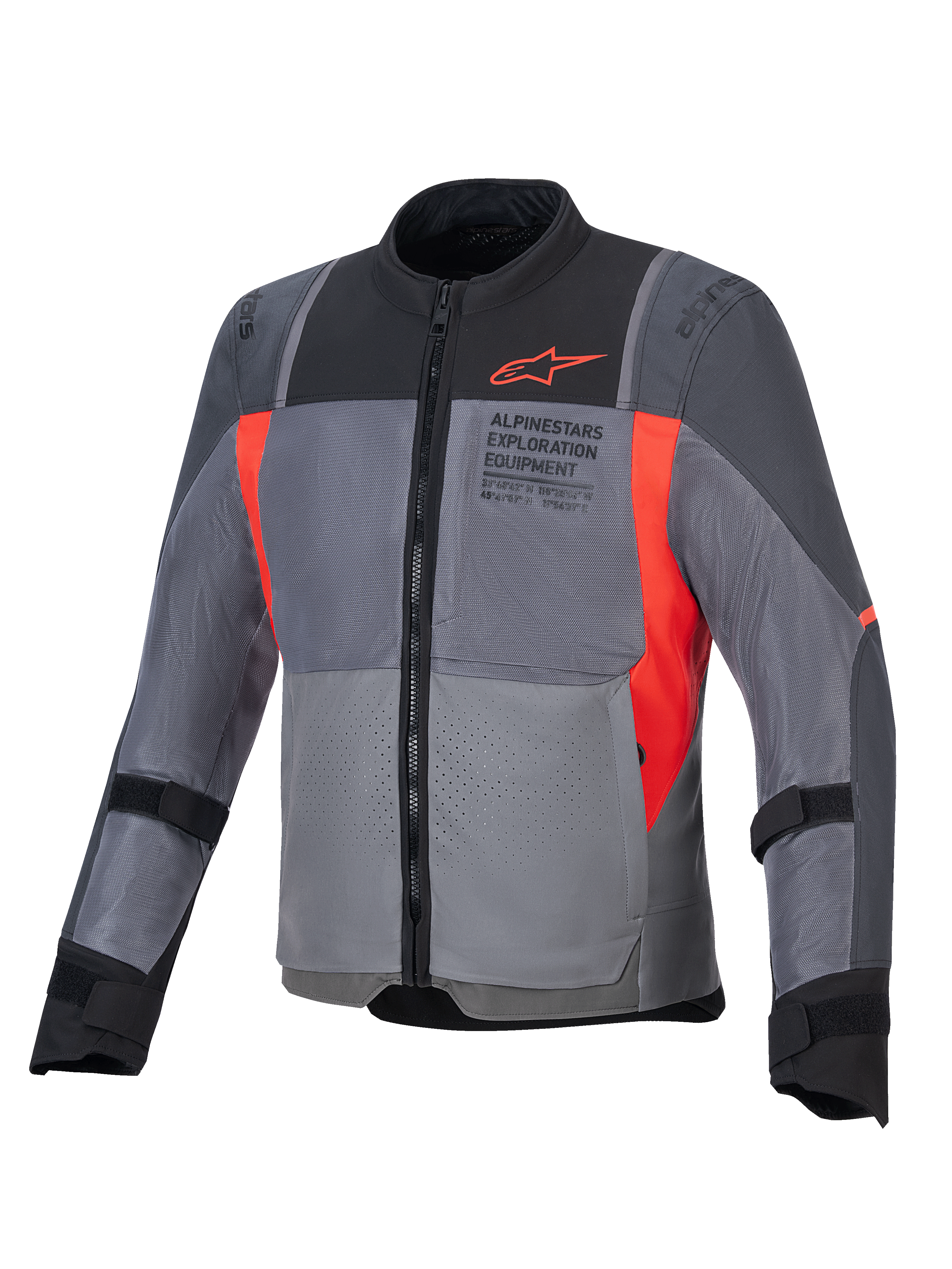 Alpinestars Chaqueta ST-2 Air, chaqueta de moto touring para hombre, gris y roja, malla ventilada, protecciones Nucleon Flex Plus y certificada CE.