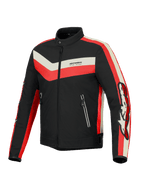 Alpinestars T-Dyno Resistente Al Agua, chaqueta de moto para hombre, negra, roja y crudo, resistente al agua con diseño de inspiración vintage