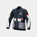 Alpinestars Chaqueta Andes Air Drystar®, chaqueta de moto de aventura para hombre, azul oscuro, negro y gris hielo, ventilada con certificación CE y compatible con Tech-Air®