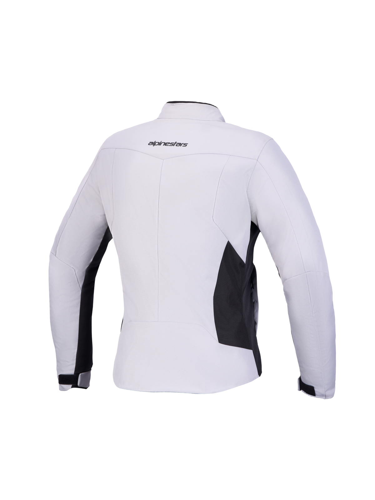Alpinestars Stella C-1 Waterproof Chaqueta, chaqueta de moto impermeable para mujer, gris hielo y negra, vista trasera con diseño en la espalda y logotipo de Alpinestars