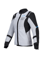 Alpinestars Chaqueta Stella ST-2 Air, chaqueta de moto de verano ventilada para mujer, gris hielo y negra, certificada CE Nivel AA con preparación Tech-Air