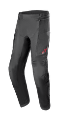 Alpinestars Andes Air Drystar Pant - Short Length, pantalones de moto para turismo negros, paneles de malla para ventilación, protección de rodilla reforzada, bolsillos cargo, pequeño logo rojo en el muslo izquierdo, correas ajustables en la cintura
