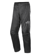 Alpinestars Hurricane Rain V2 Pant, pantalones impermeables para moto, negro, con logotipo reflectante en el muslo izquierdo, cintura elástica, diseño ergonómico en la rodilla y tejido laminado brillante resistente al viento para uso en carretera y turismo de aventura