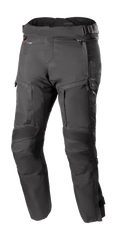 Alpinestars Bogota Pro Drystar 4 Seasons Pants Short, pantalones de moto negros para touring, impermeables y transpirables, paneles de rodilla en acordeón reforzados, correas ajustables en la cintura, ventilación y bolsillos con cremallera, tejido ripstop duradero, protección para todas las estaciones
