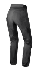 Alpinestars Stella Andes Air Drystar® Pants, pantalones de moto para mujer, negro, vista trasera que muestra la ventilación de malla en las pantorrillas y los muslos, parte inferior de la espalda alargada y cremallera de conexión en la cintura