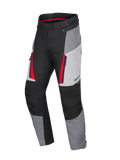 Alpinestars Honda Stella ST-1 Waterproof Pants, pantalones de moto de turismo para mujer, gris hielo, gris oscuro y negro con detalles rojos, con bolsillos cargo con cremallera, construcción textil ergonómica y cintura ajustable