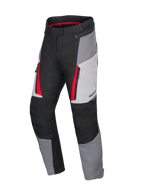 Alpinestars Honda Stella ST-1 Waterproof Pants, pantalones de moto de turismo para mujer, gris hielo, gris oscuro y negro con detalles rojos, con bolsillos cargo con cremallera, construcción textil ergonómica y cintura ajustable
