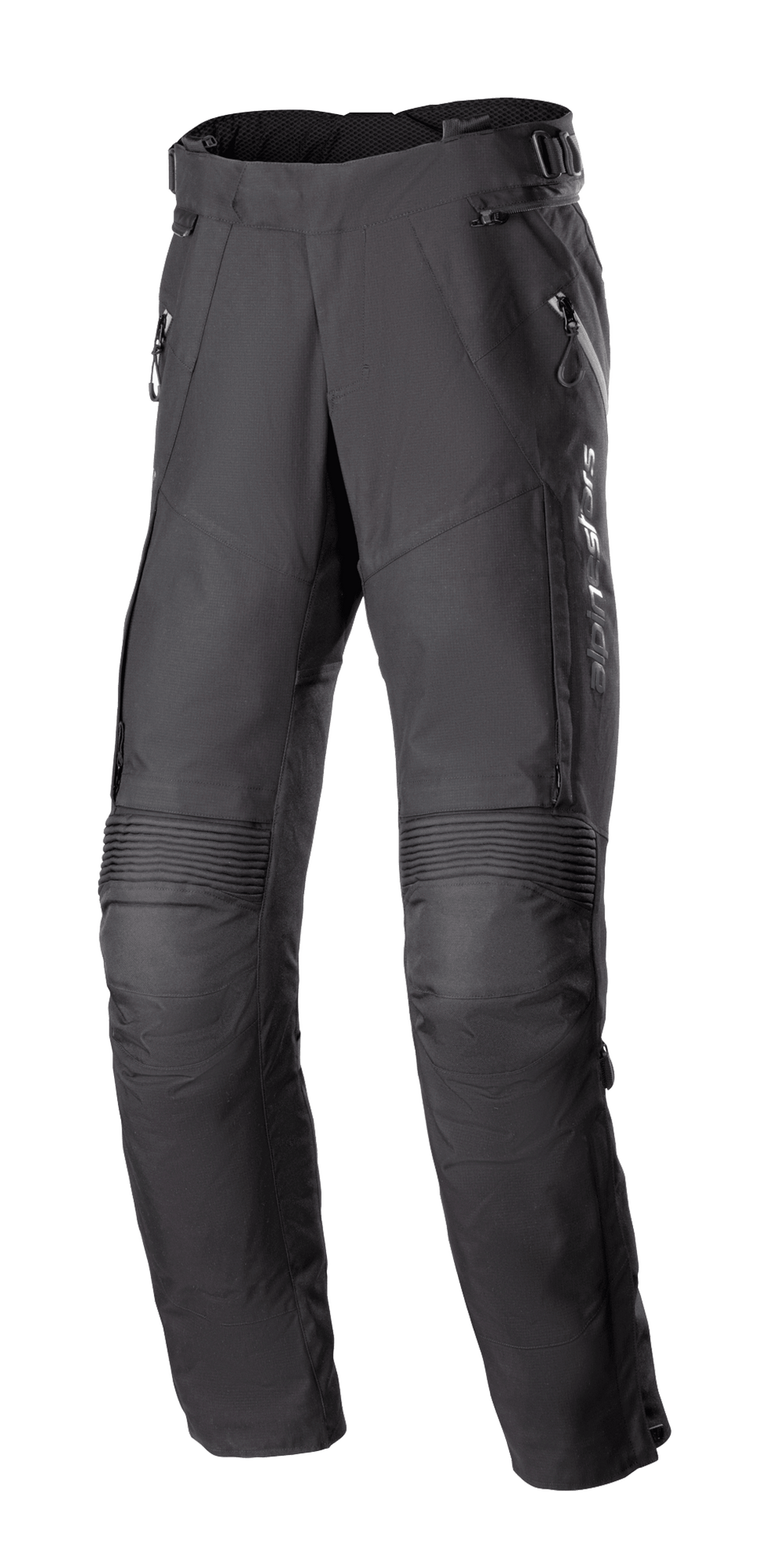 Pantalones Alpinestars Stella Bogota Pro Drystar 4 Seasons para mujer, pantalones negros de moto para touring, con paneles elásticos de acordeón en las rodillas, ventilaciones con cremallera en los muslos y hebillas de cintura ajustables, equipamiento técnico textil de aventura
