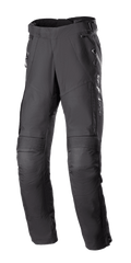 Pantalones Alpinestars Stella Bogota Pro Drystar 4 Seasons para mujer, pantalones negros de moto para touring, con paneles elásticos de acordeón en las rodillas, ventilaciones con cremallera en los muslos y hebillas de cintura ajustables, equipamiento técnico textil de aventura