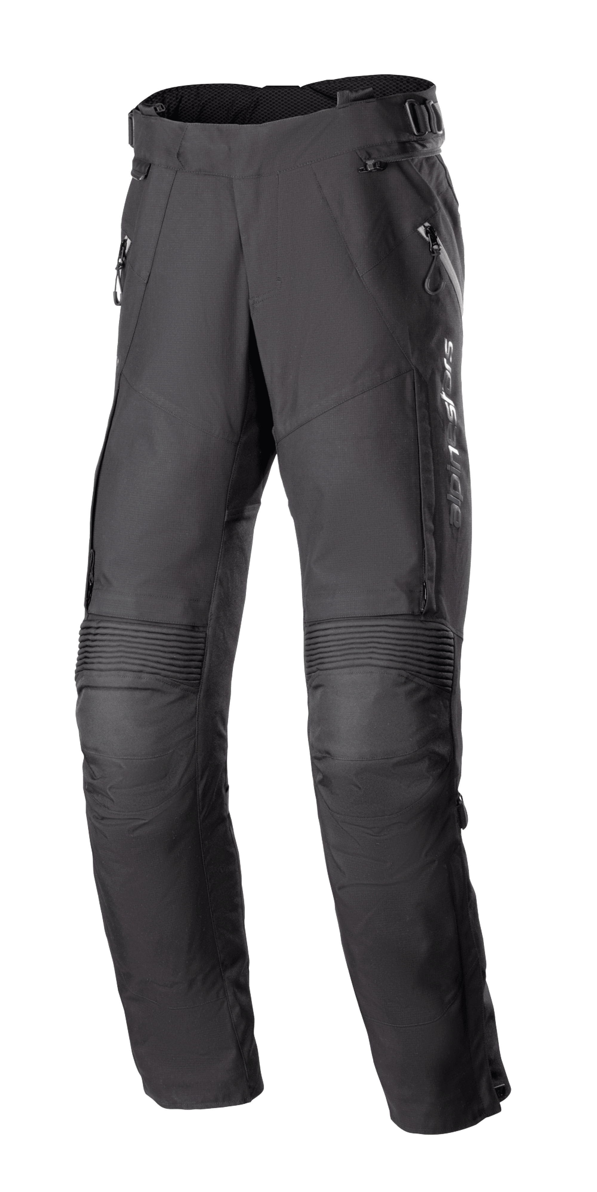 Pantalones Alpinestars Stella Bogota Pro Drystar 4 Seasons para mujer, pantalones negros de moto para touring, con paneles elásticos de acordeón en las rodillas, ventilaciones con cremallera en los muslos y hebillas de cintura ajustables, equipamiento técnico textil de aventura