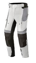 Alpinestars Stella Andes V3 Drystar® Pants, Women's Motorcycle Adventure Touring Pants, Ice Gray and Dark Gray, featuring front zippered vents, cargo pockets, and reinforced knees, designed for all-weather touring