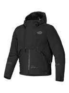 Alpinestars Parka Impermeable Mootant, chaqueta de moto urbana para hombre en color negro con capucha integrada y diseño modular, certificada CE