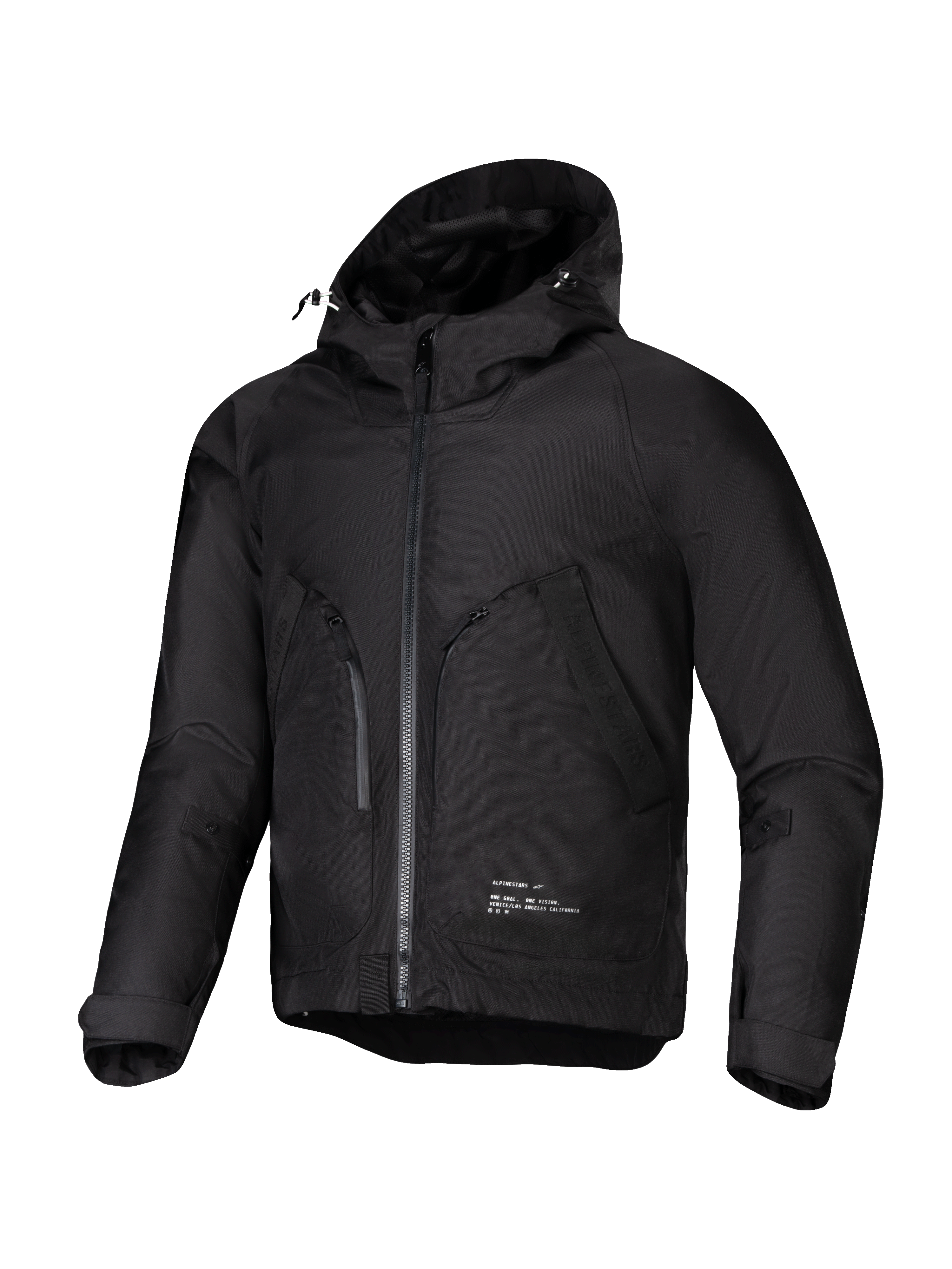 Parka Impermeable Morush de Alpinestars, chaqueta de moto urbana para hombre, negra, textil impermeable con capucha, compatible con Tech-Air y certificación CE